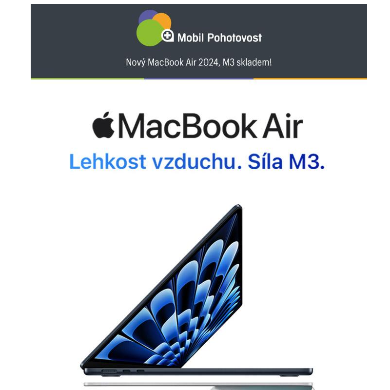 Nový MacBook Air 2024, M3 skladem!