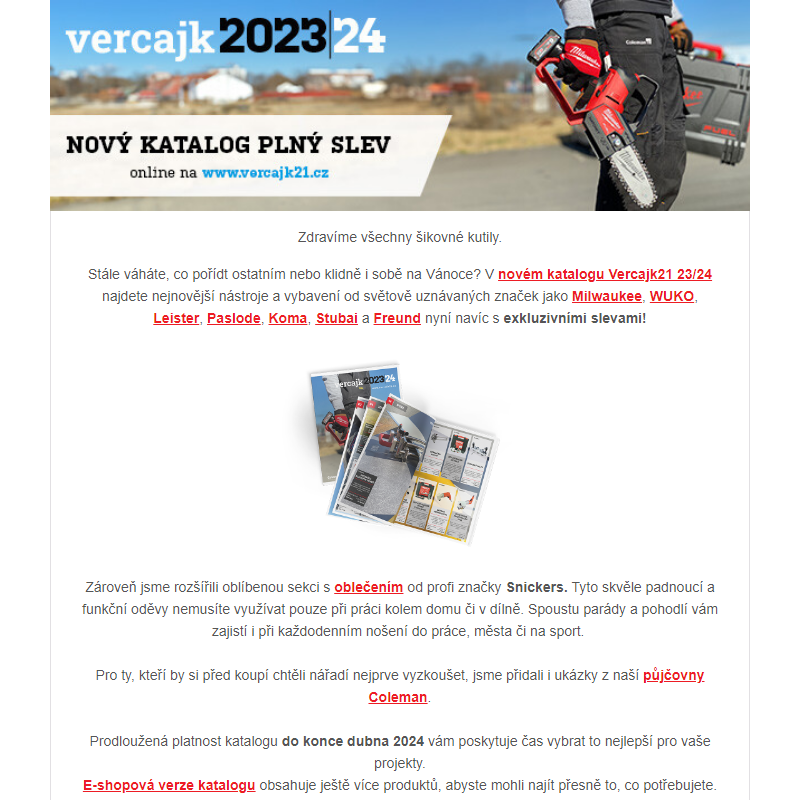 Nový slevový katalog Vercajk 23/24: Vaše šance na výhodné vybavení dílny!