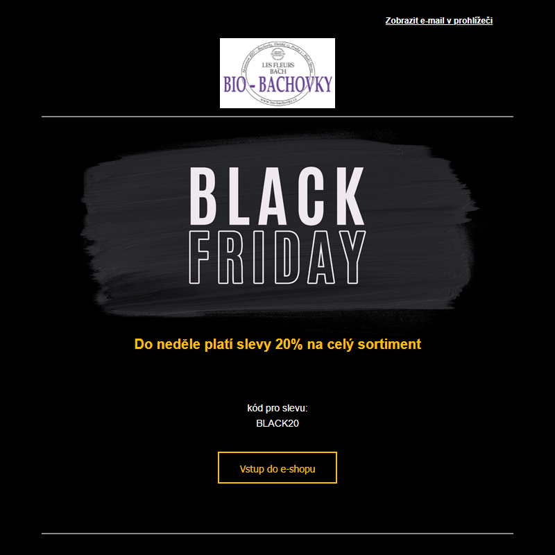 Black Friday v Bio-Bachovkách - do neděle slevy 20%