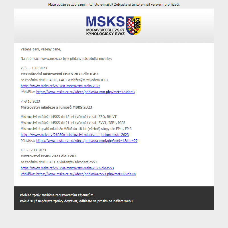 Novinky na webu msks.cz - Mistrovství MSKS