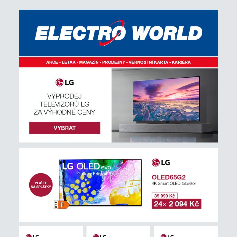 Výprodej televizorů LG za výhodné ceny.