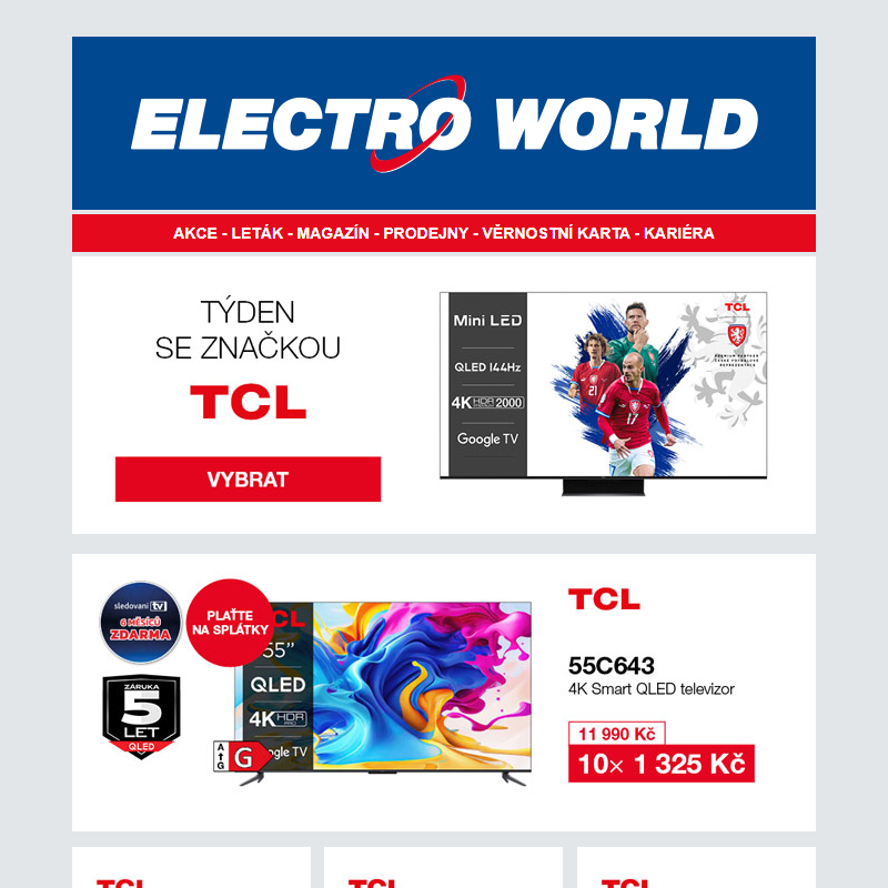 Týden se značkou TCL - televize, mobily a tablety za parádní ceny