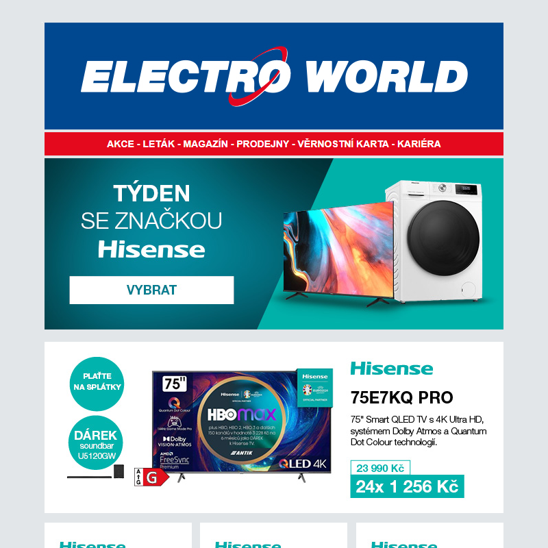 Týden se značkou Hisense - televize, audio a domácí spotřebiče výhodně.