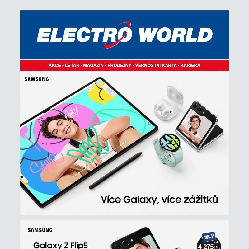 Více Galaxy, více zážitků. Vyberte si mobilní produkty Samsung.