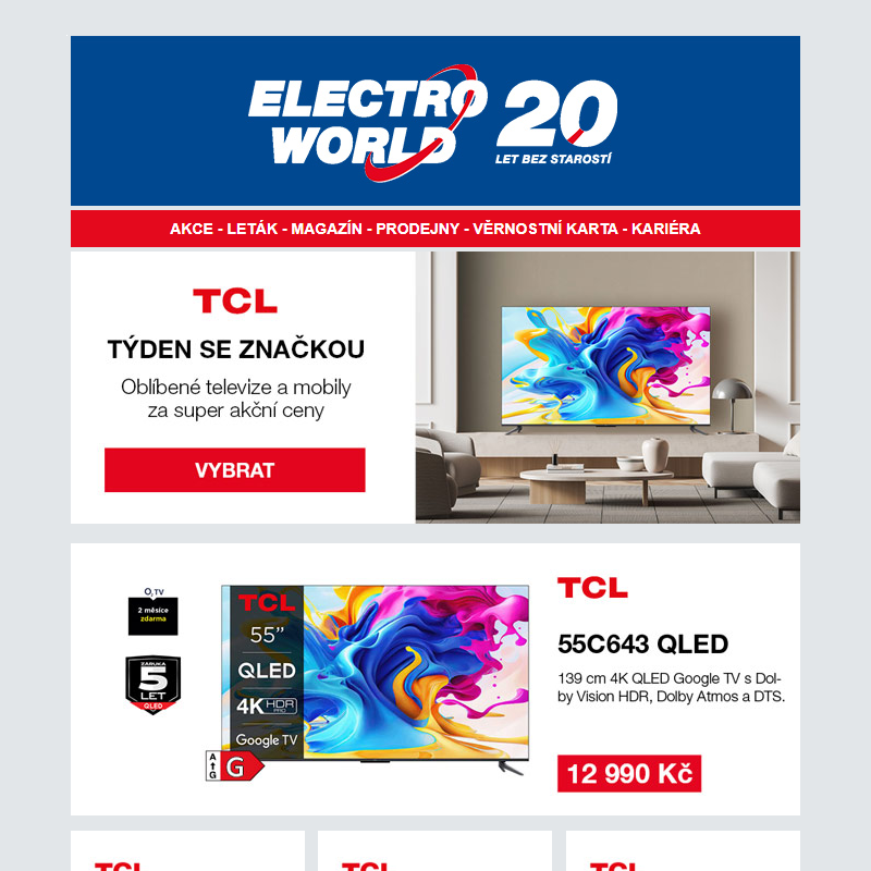 TCL týden - oblíbené televize a mobily za super akční ceny.