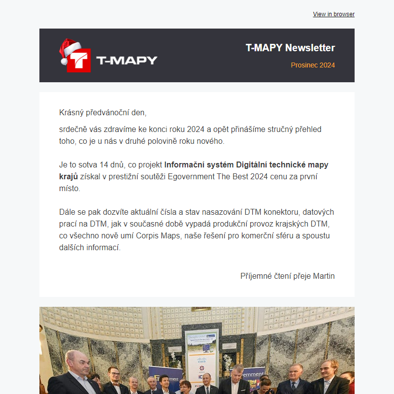 T-MAPY Newsletter Prosinec 2024