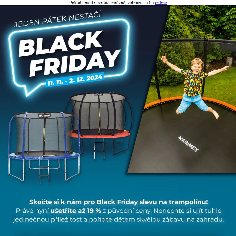 _ BLACK FRIDAY __ Slevy na trampolíny _