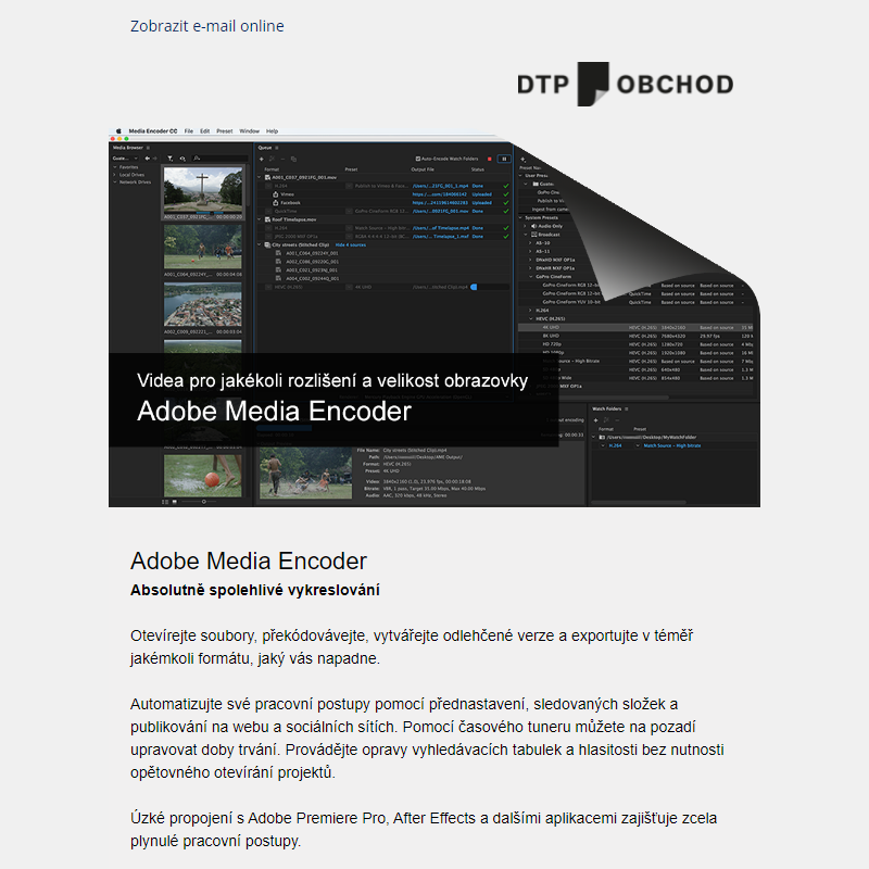 Adobe Media Encoder: Absolutně spolehlivé vykreslování