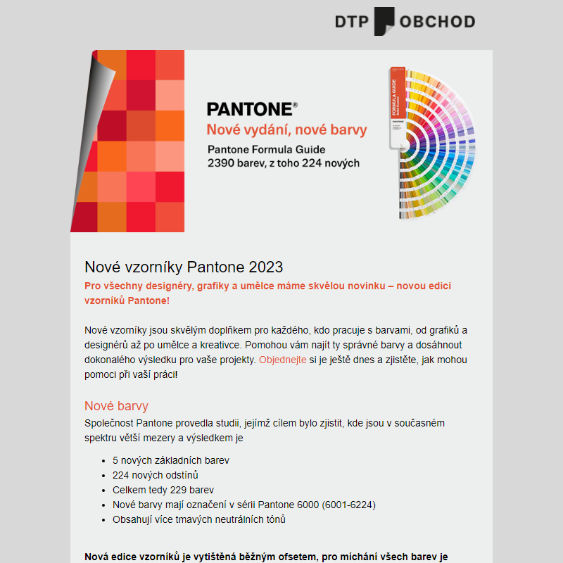 Nové vzorníky Pantone 2023