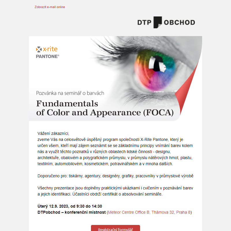 Přihlaste se ještě dnes na odborný seminář o barvách (FOCA)