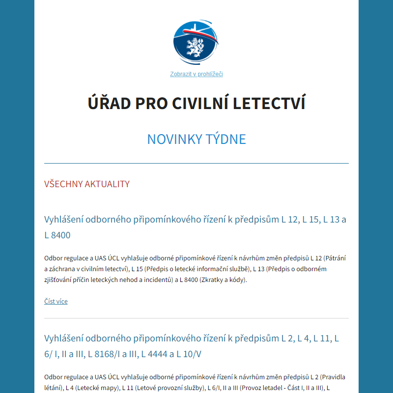 ÚCL Aktuality týdne - Všechny aktuality