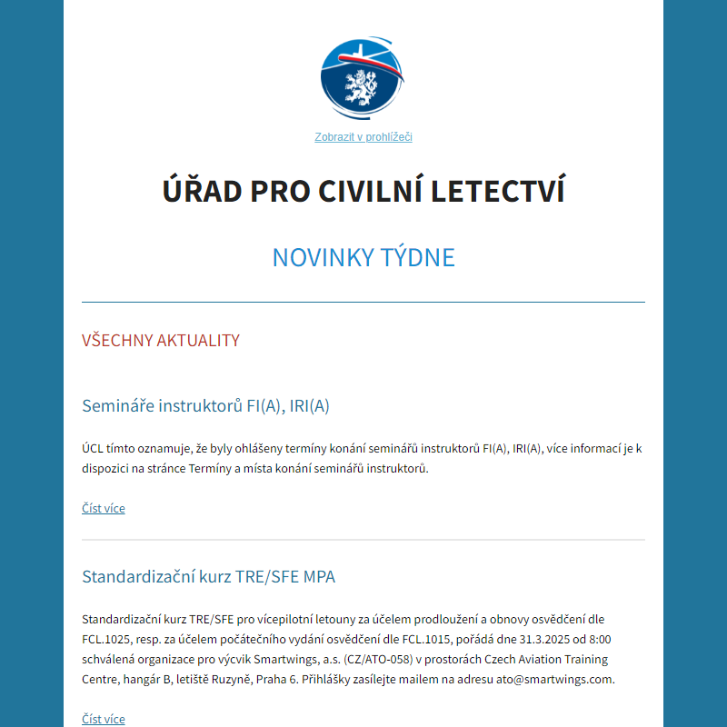 ÚCL Aktuality týdne - Všechny aktuality