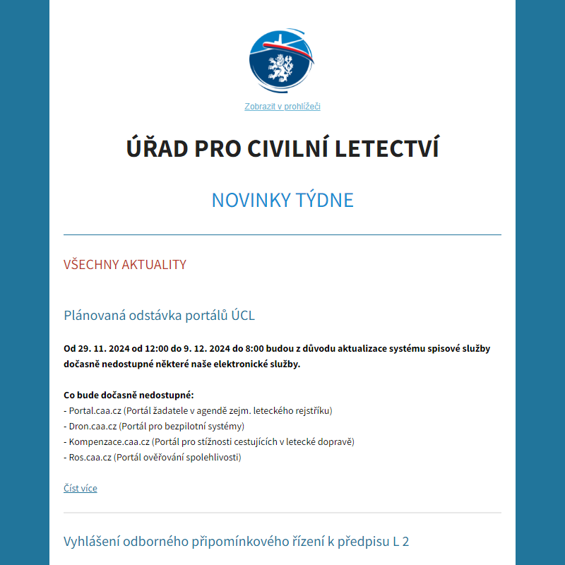 ÚCL Aktuality týdne - Všechny aktuality