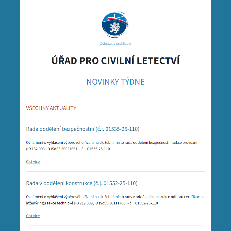 ÚCL Aktuality týdne - Všechny aktuality