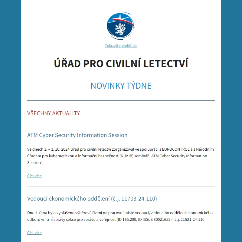 ÚCL Aktuality týdne - Všechny aktuality