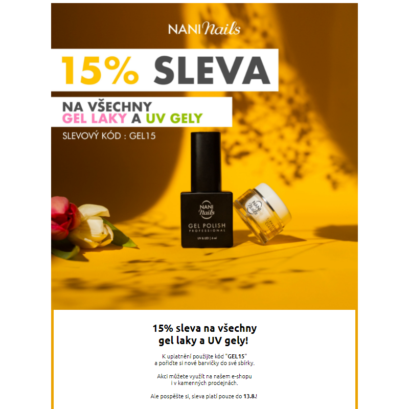 _ 15% sleva na všechny gel laky a UV gely - NaniNails.cz