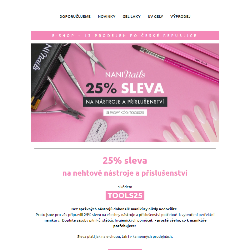 _ Sleva 25 % na nehtové nástroje a příslušenství - NaniNails.cz