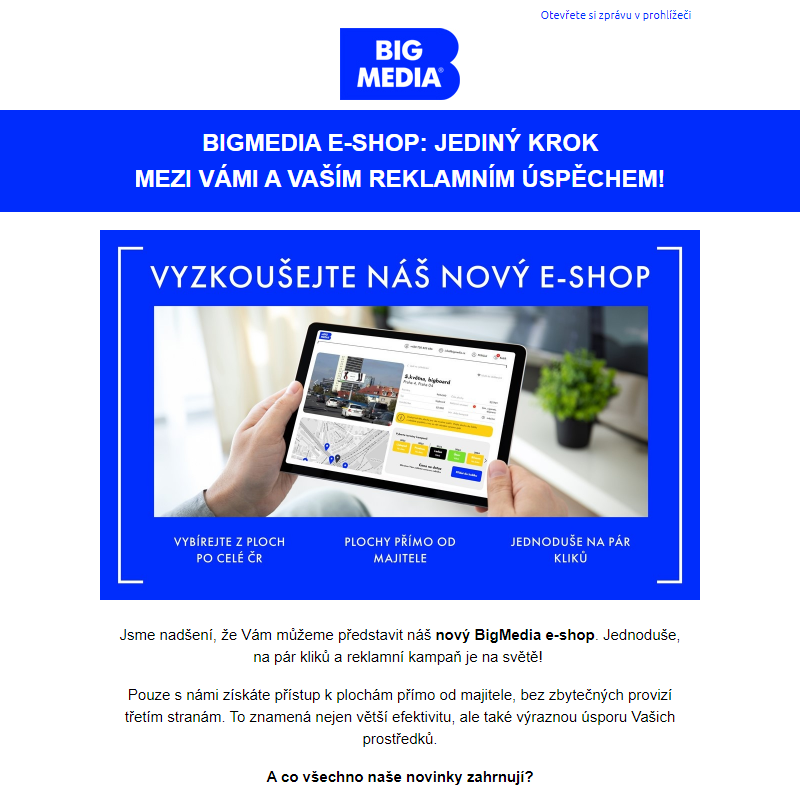 BigMedia e-shop: Jediný krok mezi Vámi a Vaším reklamním úspěchem!