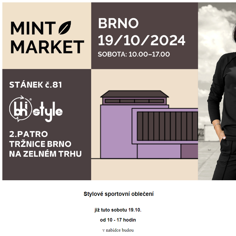 SLEVA 15 % a AKCE BHiStyle prodejní stánek na Design MINT MARKET BRNO NO. 74