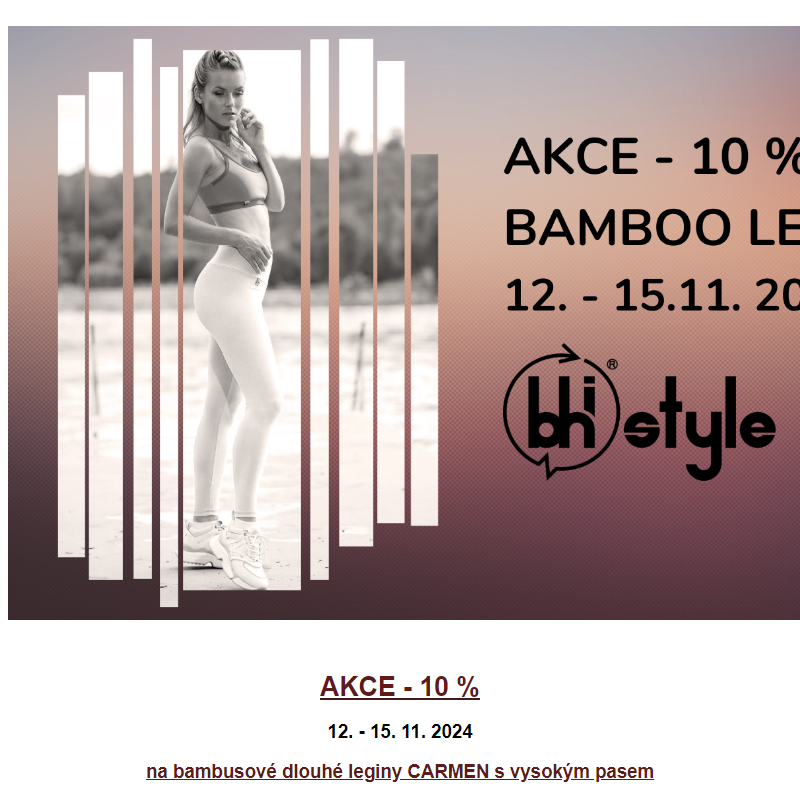 AKCE - 10 % bambusové leginy CARMEN s vysokým pasem od BHiStyle