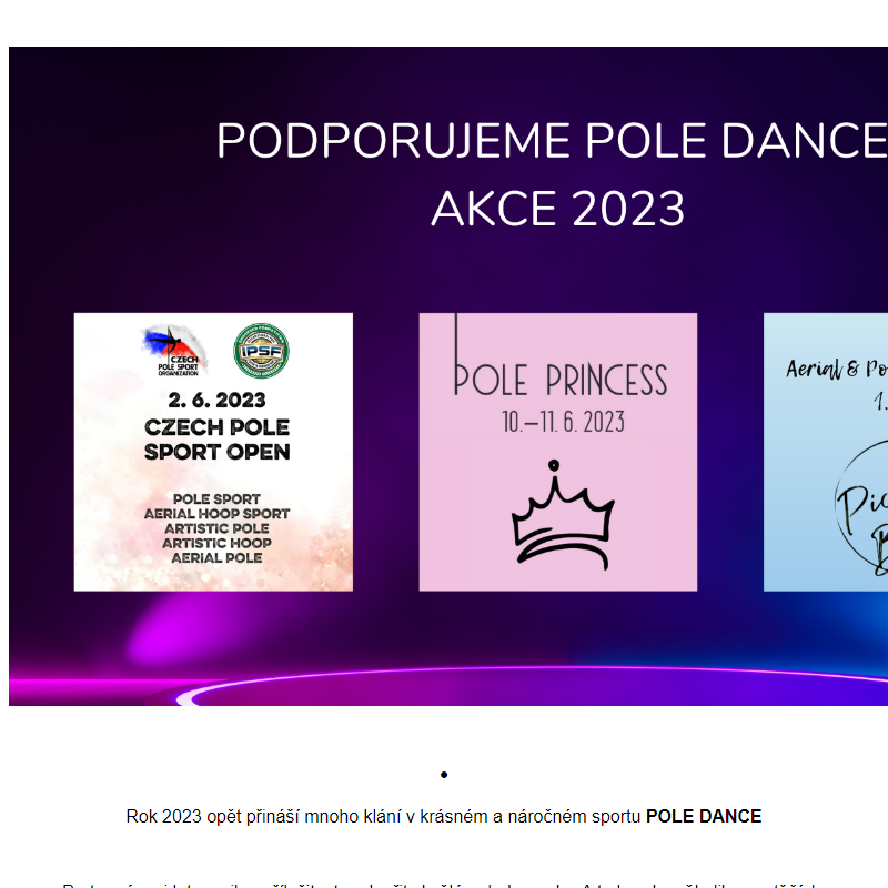 Podporujeme POLE DANCE AKCE 2023