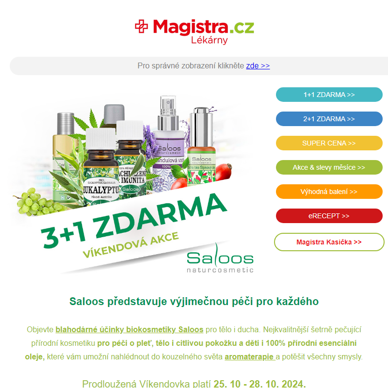 3+1 ZDARMA _ Přírodní biokosmetika a aromaterapie Saloos >>