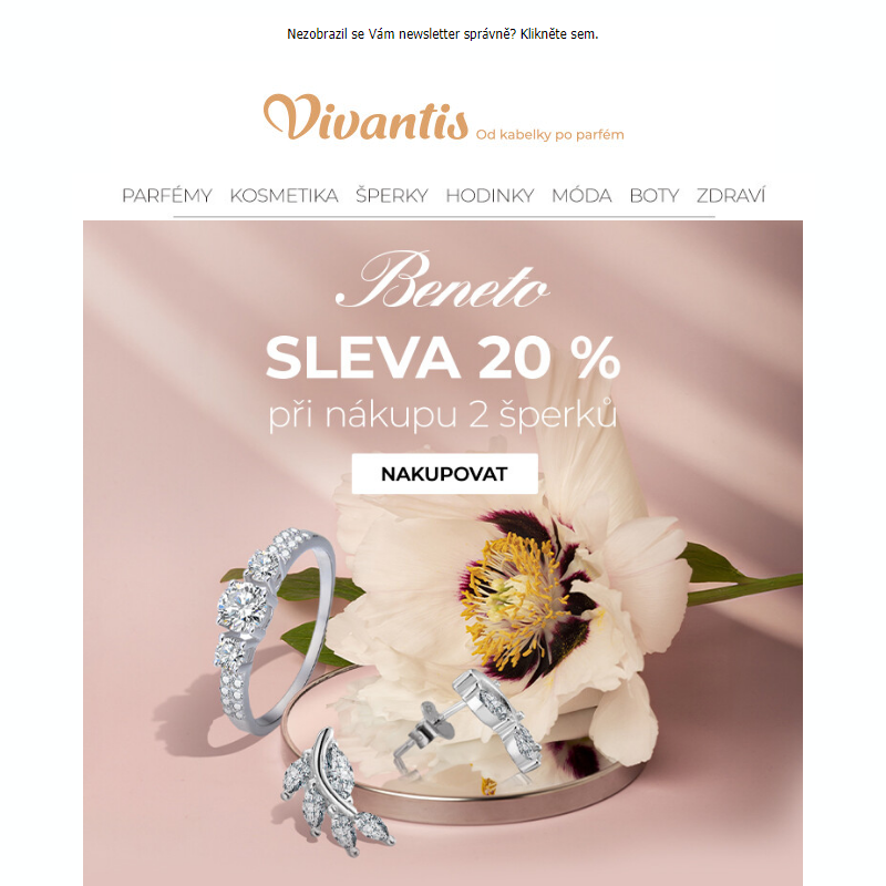 Šperky BENETO se slevou 20 % _ Vyberte si 2 šperky a užijte si jedinečnou akci