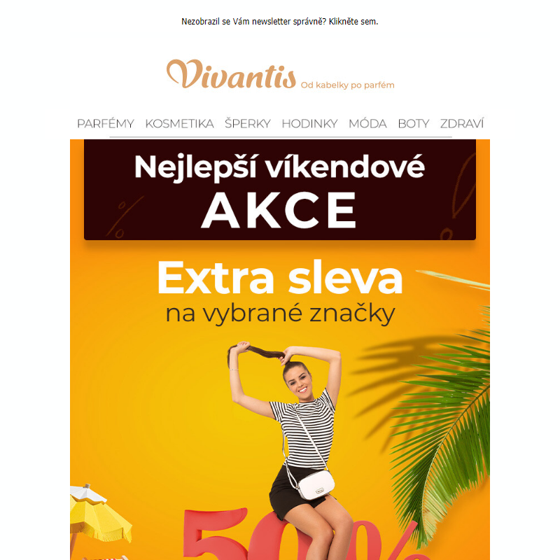 EXTRA sleva 50 % na vybrané módní značky _