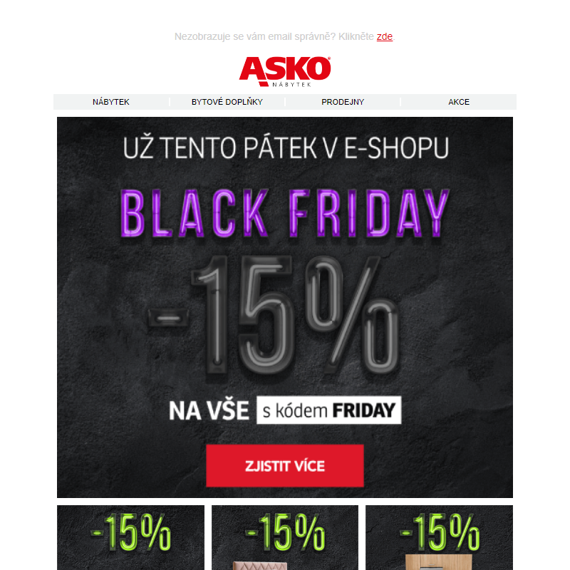 Už tento pátek - BLACK FRIDAY až 15 % na VŠE v e-shopu