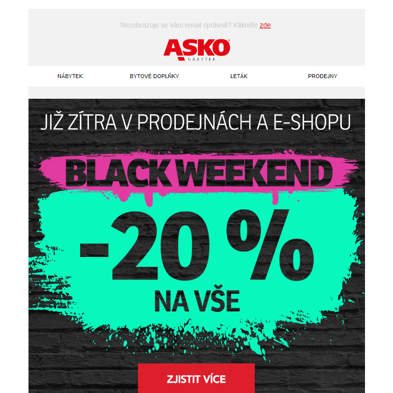 BLACK WEEK se slevou až 20 % na vše v prodejnách i e-shopu jíž zítra