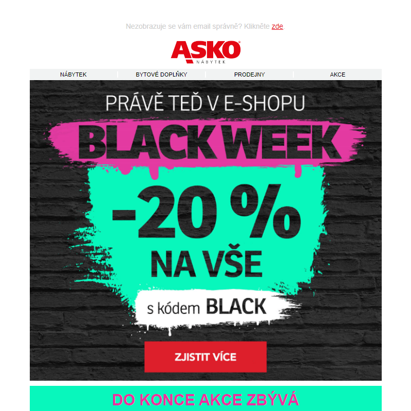 BLACK WEEK začíná! Sleva 20 % na vše v e-shopu