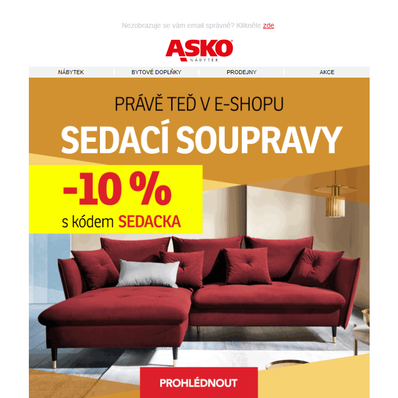 Pohodlné sedací soupravy nyní s 10% slevou