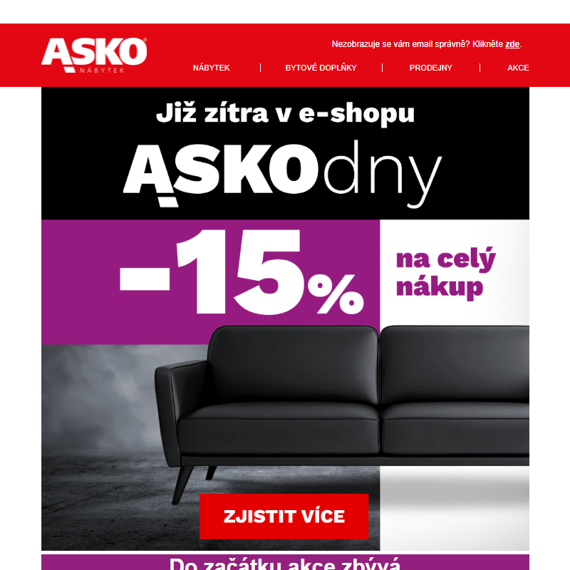 Již zítra sleva 15 % na celý nákup!