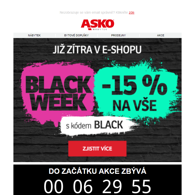 Black Week přichází – nezmeškejte slevu na celý nákup!