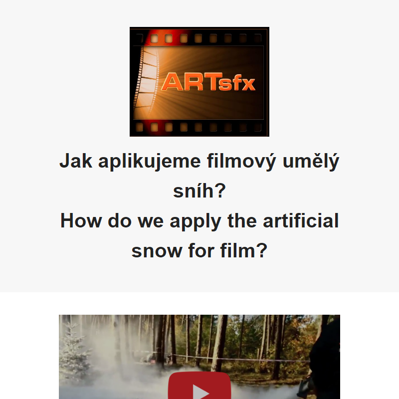 Jak aplikujeme filmový umělý sníh? How do we apply the artificial snow for film?