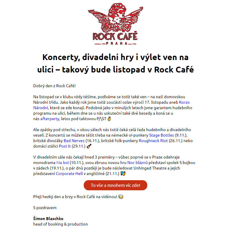 Rock Café | listopad 2024 _