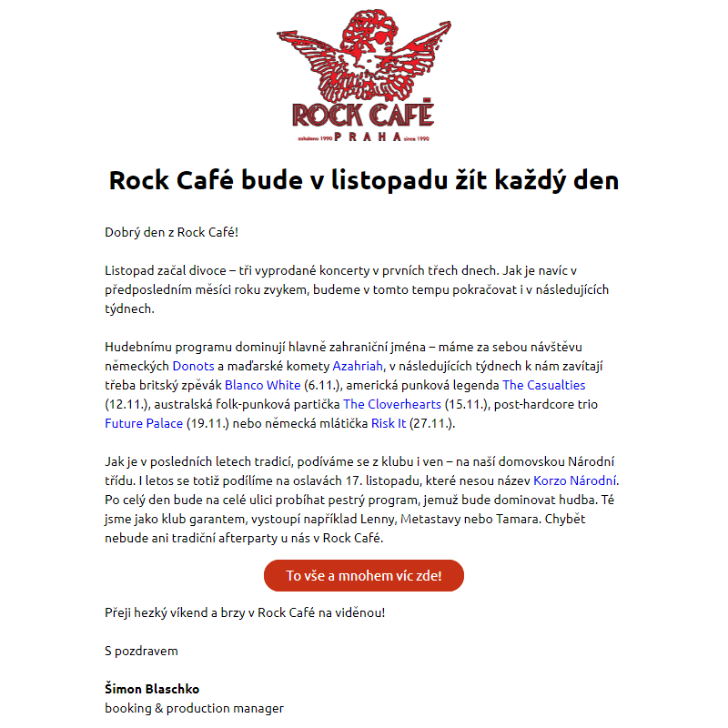 Rock Café | listopad 2023