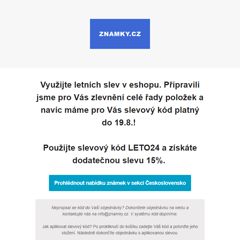 Letní slevy v plném proudu!