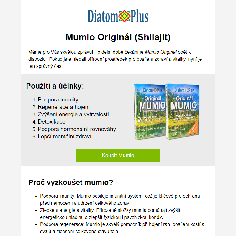 _ Mumio Original opět skladem – Objednejte nyní!