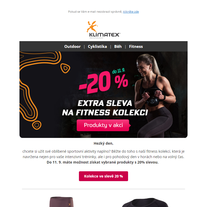 Rozhýbejte se s 20% slevou na fitness kolekci