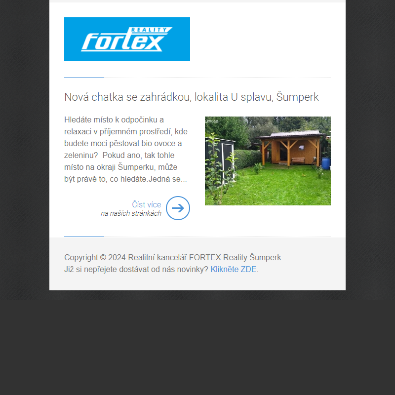 Nové nabídky | Realitní kancelář FORTEX Reality Šumperk