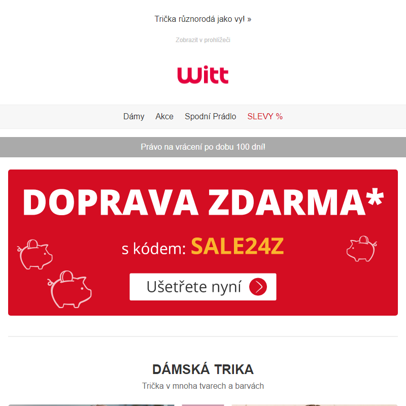 Kód: SALE24Z |  Nová trika pro dámy _