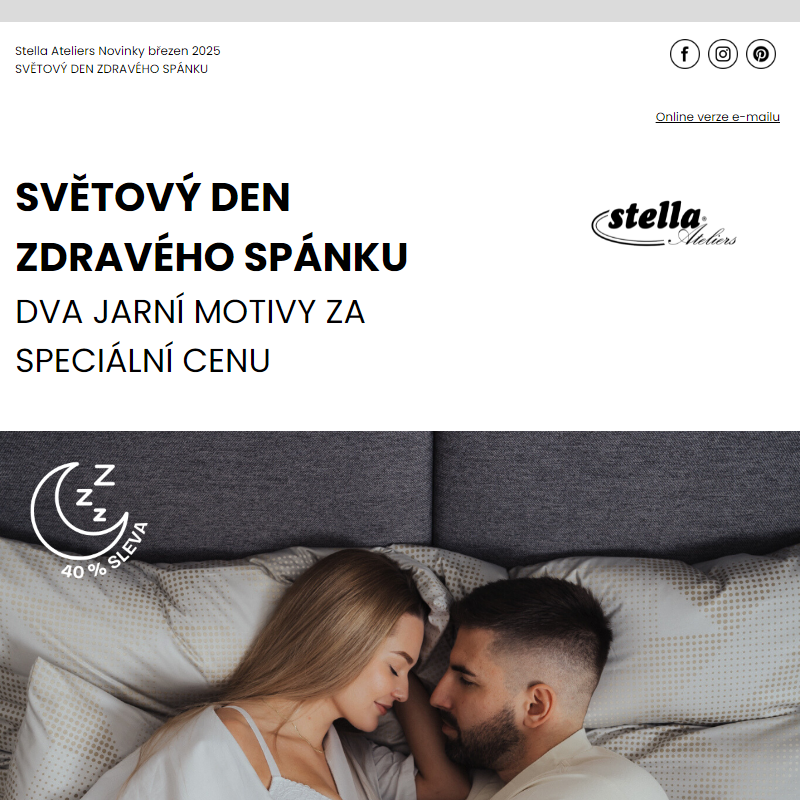 Oslavte Světový den zdravého spánku stylově se slevou 40 %
