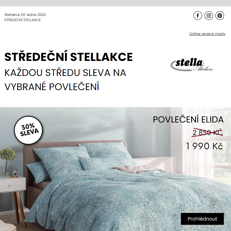 Stellakce: Jen 24 hodin Povlečení Elida za 1 990 Kč