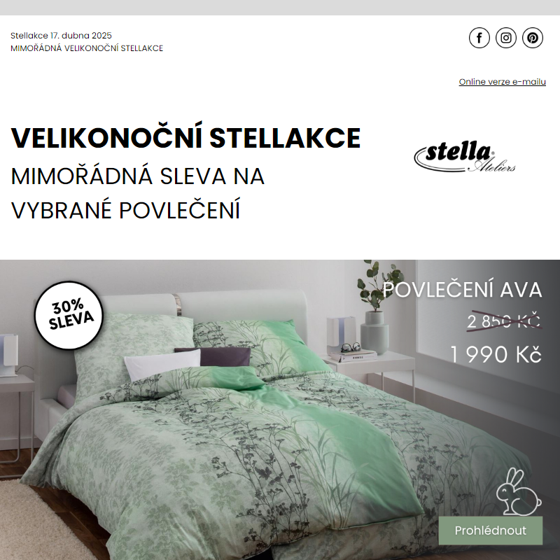_ Mimořádná velikonoční Stellakce: Jen 24 hodin Povlečení Ava za 1 990 Kč