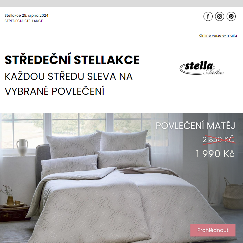 Stellakce: Jen 24 hodin Povlečení Matěj za 1 990 Kč