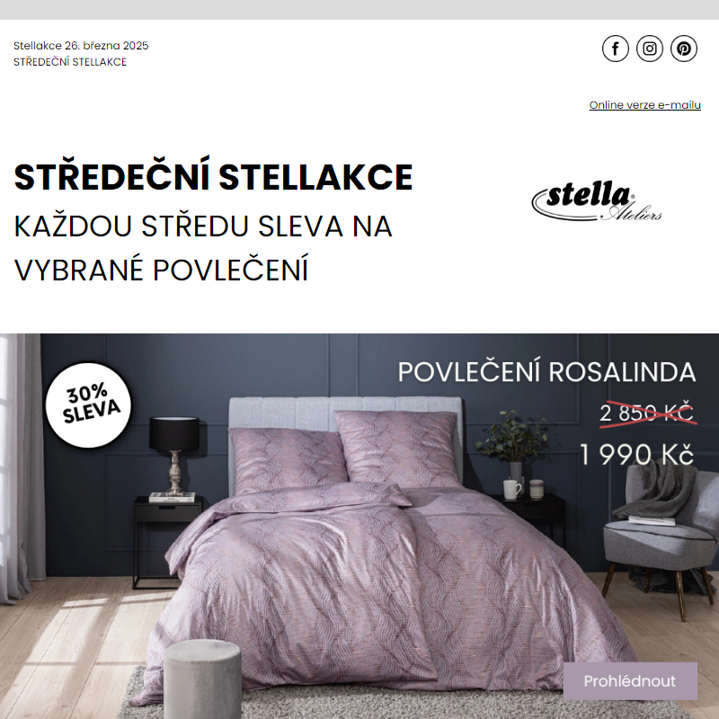 _ Stellakce: Jen 24 hodin Povlečení Rosalinda za 1 990 Kč