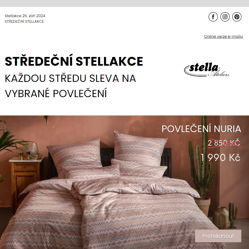 Stellakce: Jen 24 hodin Povlečení Nuria za 1 990 Kč