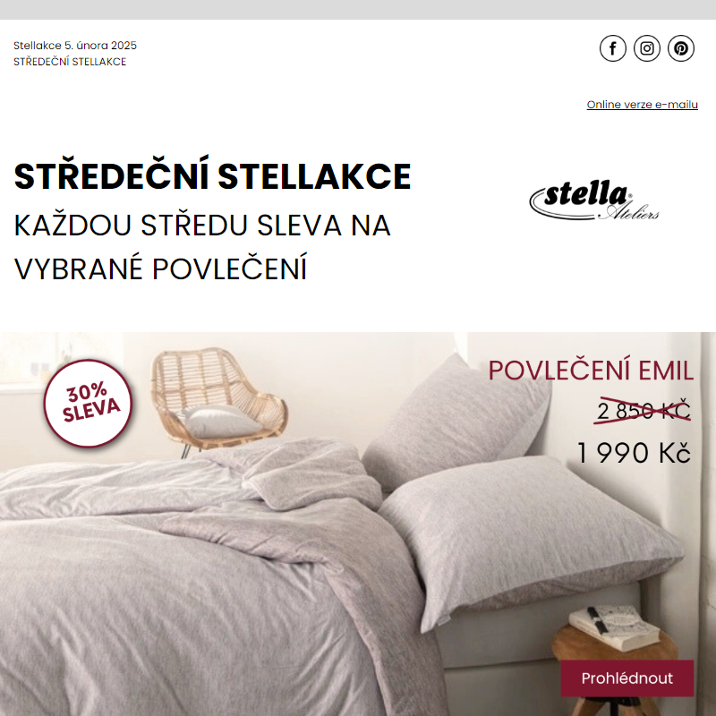 Stellakce: Jen 24 hodin Povlečení Emil za 1 990 Kč