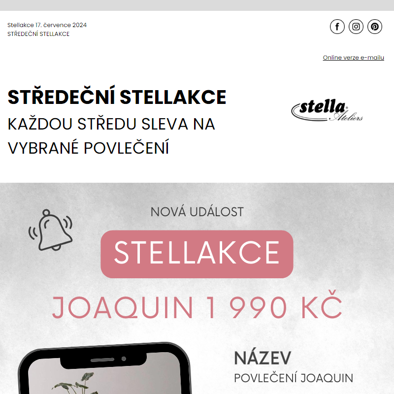 Stellakce: Jen 24 hodin Povlečení Joaquin za 1 990 Kč